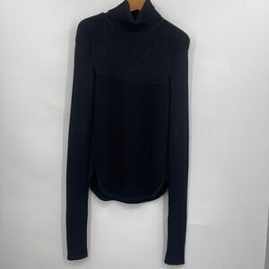 Isabel Marant Black Stretch Merino Wool Turtle Neck Pullover Sweater Size 42